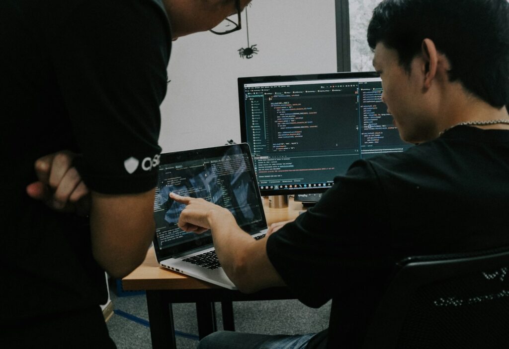 IT support engineers working at computers