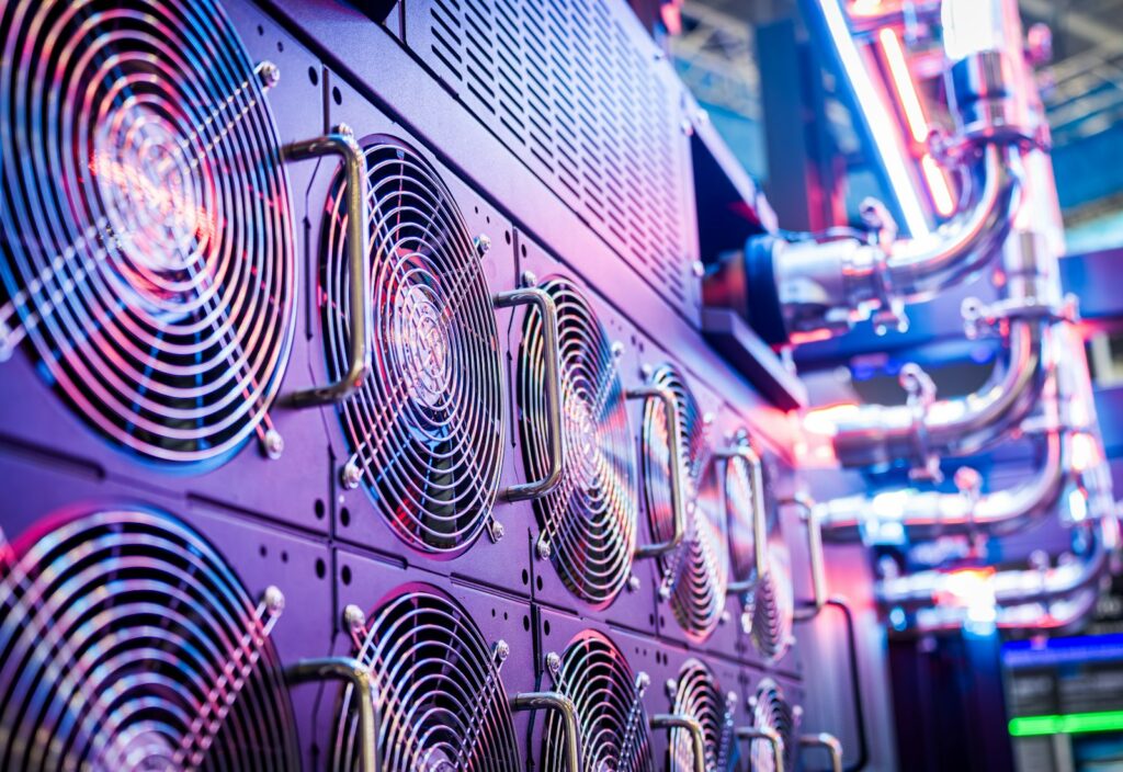 Close-up of server cooling fans